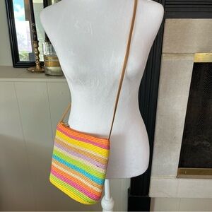 Rainbow Straw Shoulder Bag
